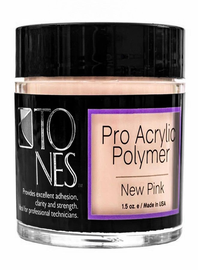 Tones Pro Acrylic Nail Powder, New Pink (Fresh Peach-Toned Pink), (1.5 Fl Oz) - Long-Lasting & Non-Yellowing Polymer for Salon Quality Nail Extensions & 3D Art - Image 1